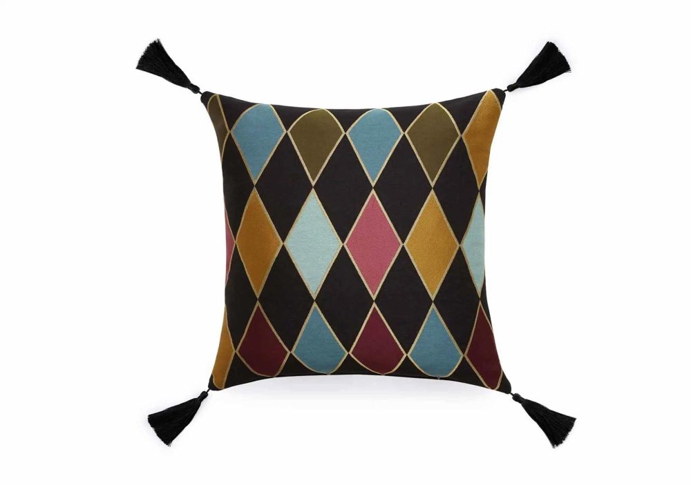 Cushions |  Camelot Jacquard Black Medium Cushion Cushions Cushions