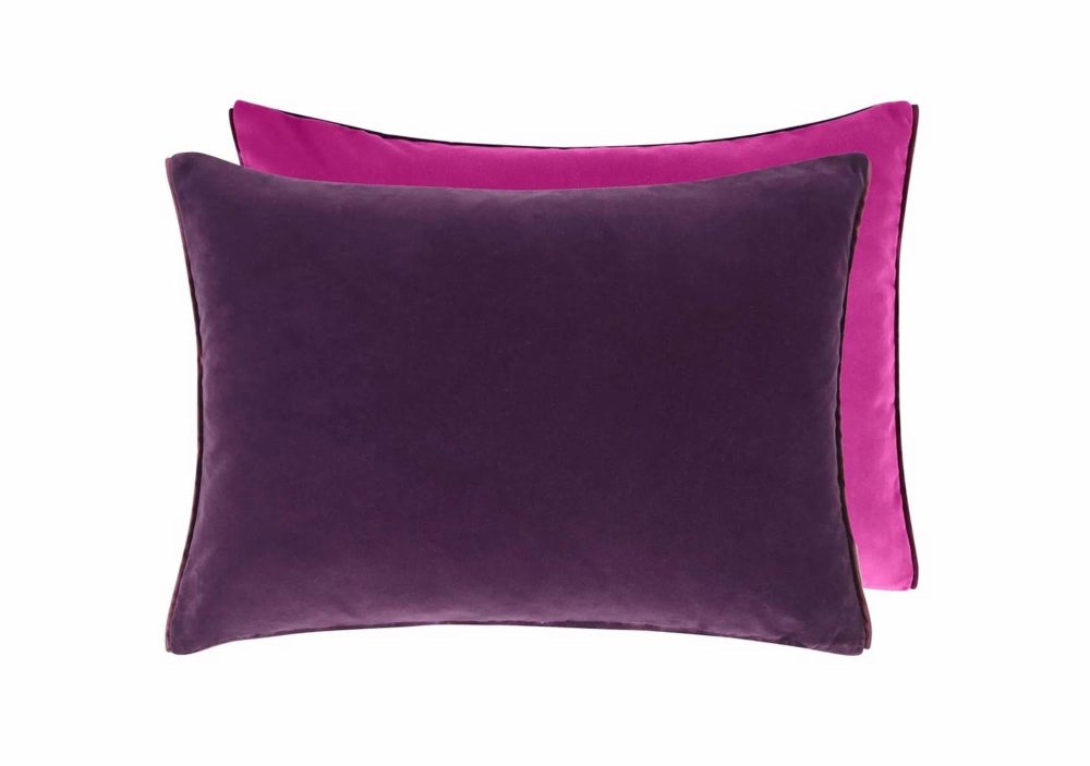 Cushions |  Cassia Aubergine Magenta Velvet Cushion Cushions Cushions