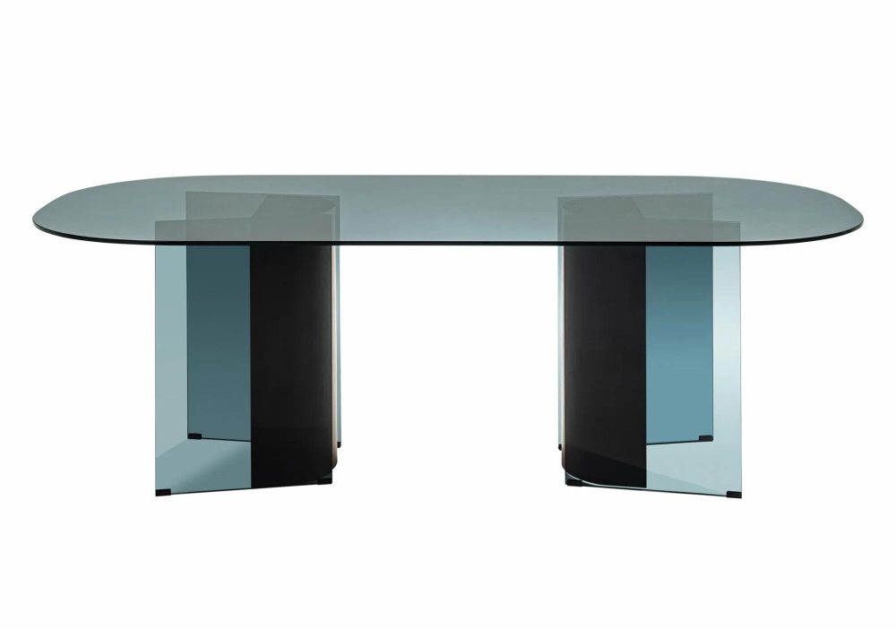 Dining Tables |  Siff Dining Table Dining Tables Base Black Oak / Top Grey Tempered Glass