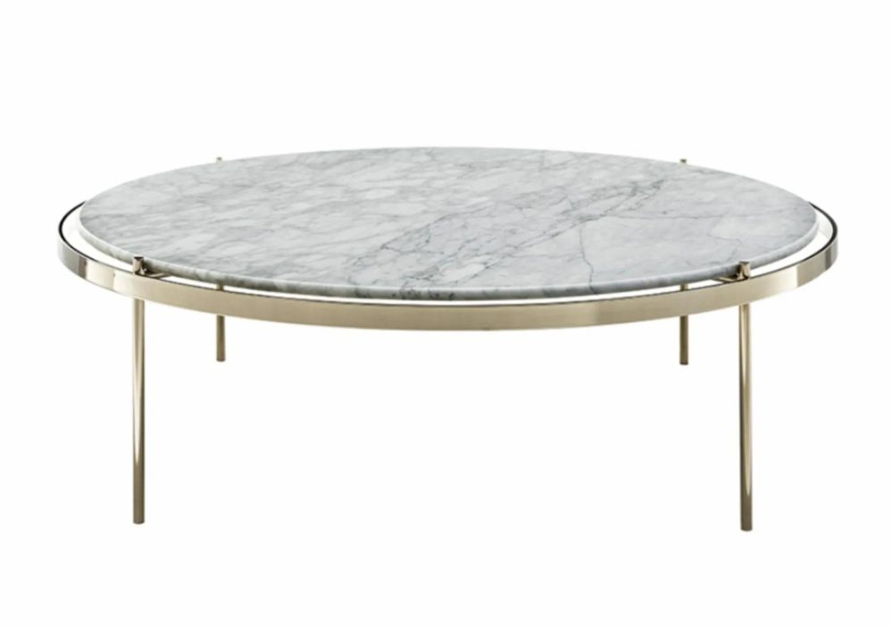 Occasional Tables |  Cri Coffee Table Occasional Tables Base Champagne Titanium / Top Charly Brown Marble