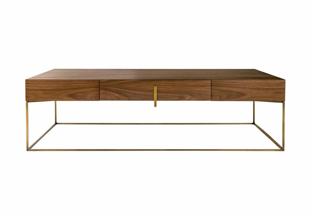 Occasional Tables |  Fond Coffee Table Occasional Tables Finish Walnut / Brass Metal / HT