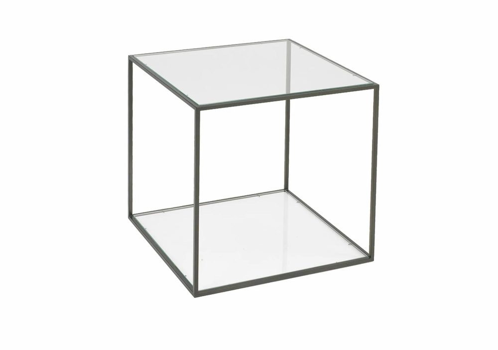 Occasional Tables |  Karusa Side Table Occasional Tables Clear Glass / Shelf Laq Noir