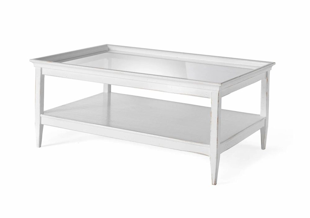 Occasional Tables |  Rialto Coffee Table With Glass Top Occasional Tables Bianco Antico