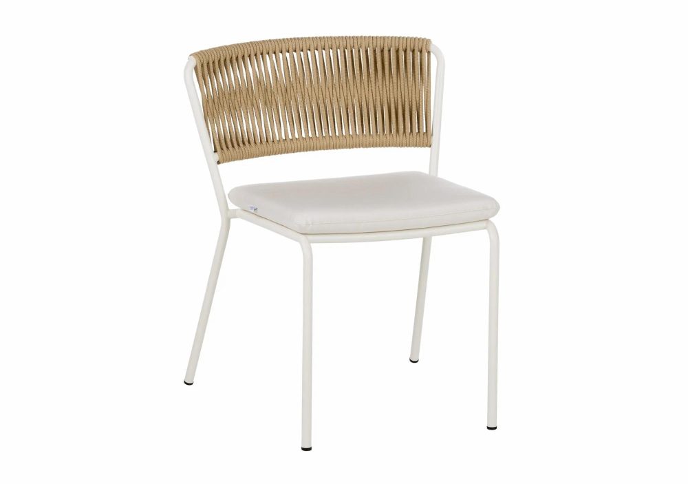 Outdoor Dining |  Weave Dining Chair Outdoor Dining Frame 60 Alu Taupe/ RopeTaupe / SeatFr Sunbrella G2 1253