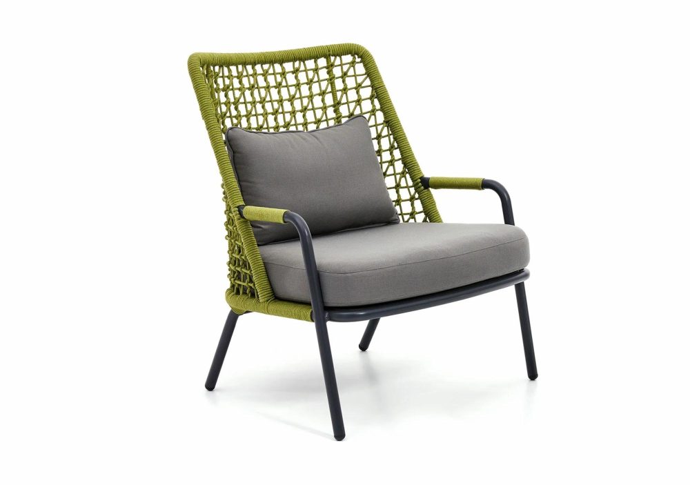 Outdoor Living |  Banyan Tree Lounge Armchair Outdoor Living Anthracite / Green / Sunbrella Dark Grey