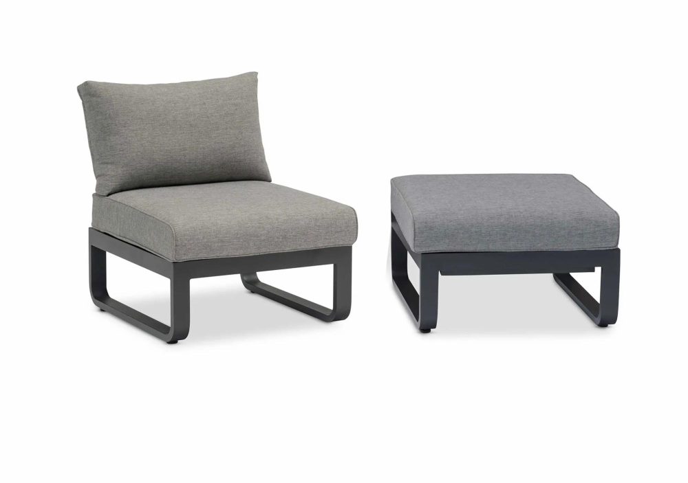 Outdoor Living |  Bloom 1 Seater Outdoor Living Charcoal / Washed Grey Olefin