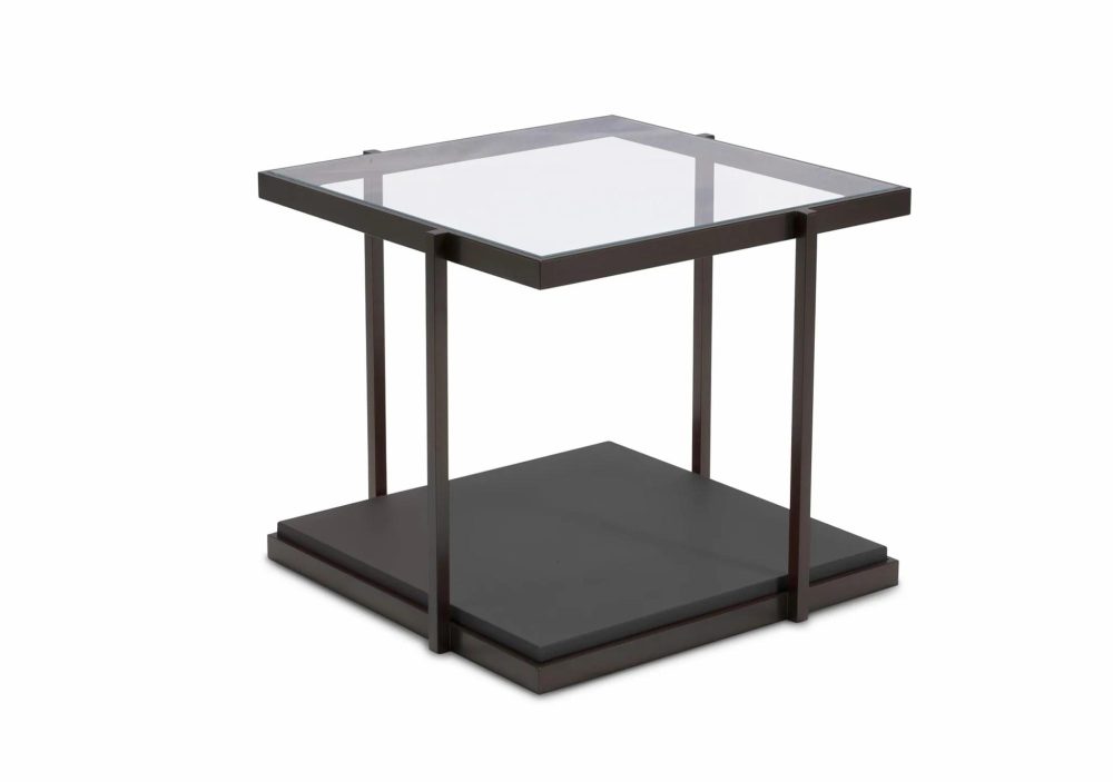 Occasional Tables |  Rio Side Table Occasional Tables Clear Glass / Wooden Shelf T17 Wenge