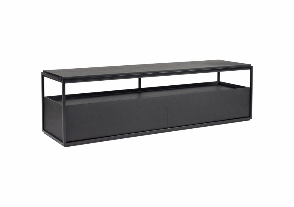 Storage & Display |  Fond Tv Cabinet Storage & Display Finish Black Oak / Black Metal / XM